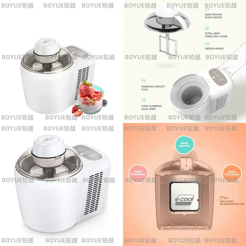 Household DIY Ice Cream Machine Small Automatic Ice Cream Maker Cone Machine Homemade DIY Fruit Ice Cream Maker