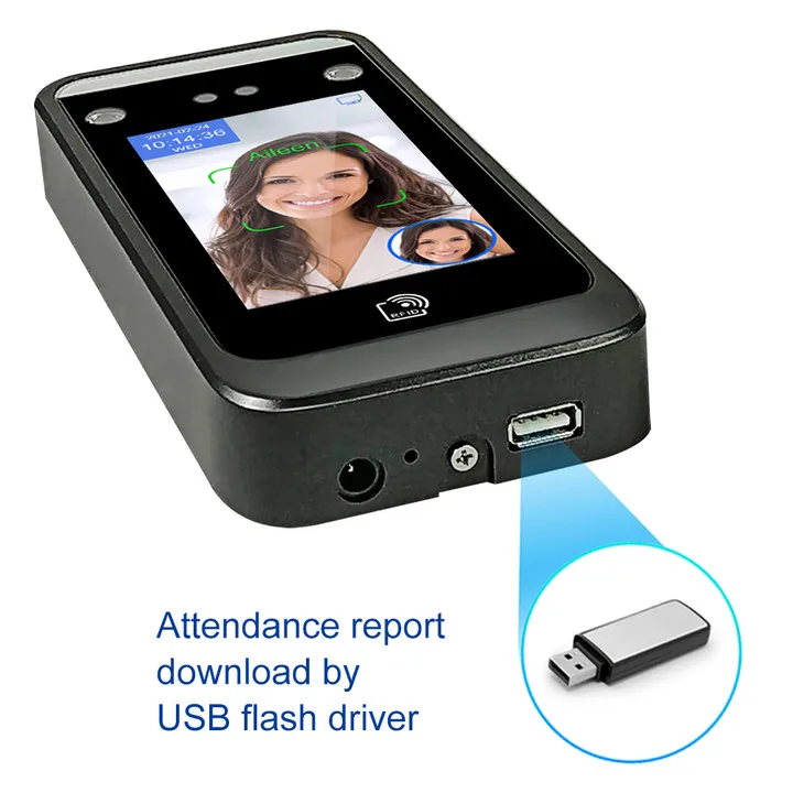 Reconocimiento facial dinámico compatible con sistema de Control de acceso de tiempo de asistencia WIFI con Software Control de acceso de asistencia biométrico