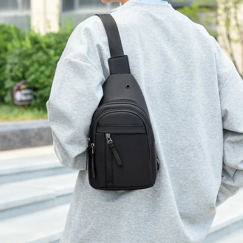 حقيبة أكسفورد خفيفة الوزن للرجال مقاومة للماء بكتف واحد لتخزين الهاتف متعددة الطبقات للتنقل والسفر والأعمال #4