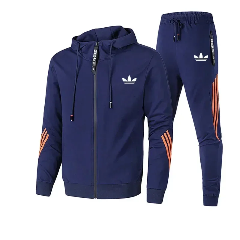 بدلة الركض الجديدة للرجال 2025، سترة، هوديي، سترة، بنطال رياضي، بدلة مكونة من قطعتين، سترة خريف وشتاء غير رسمية على الموضة للرجال