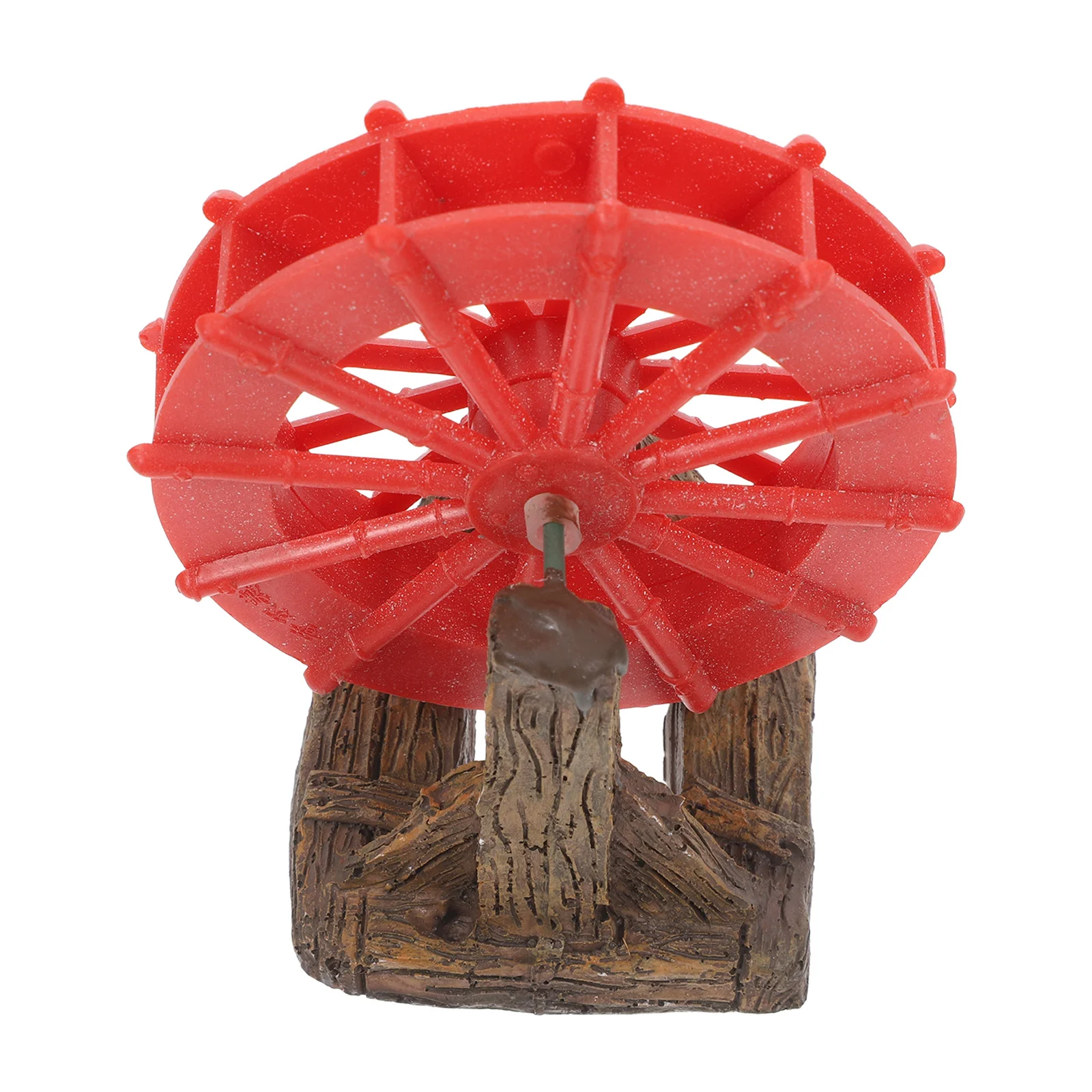 

1pc Aquarium Decoration Waterwheel Resin Fish Tank Landscape Ornament Moving Water Flow Feature For Desktop Photo Prop