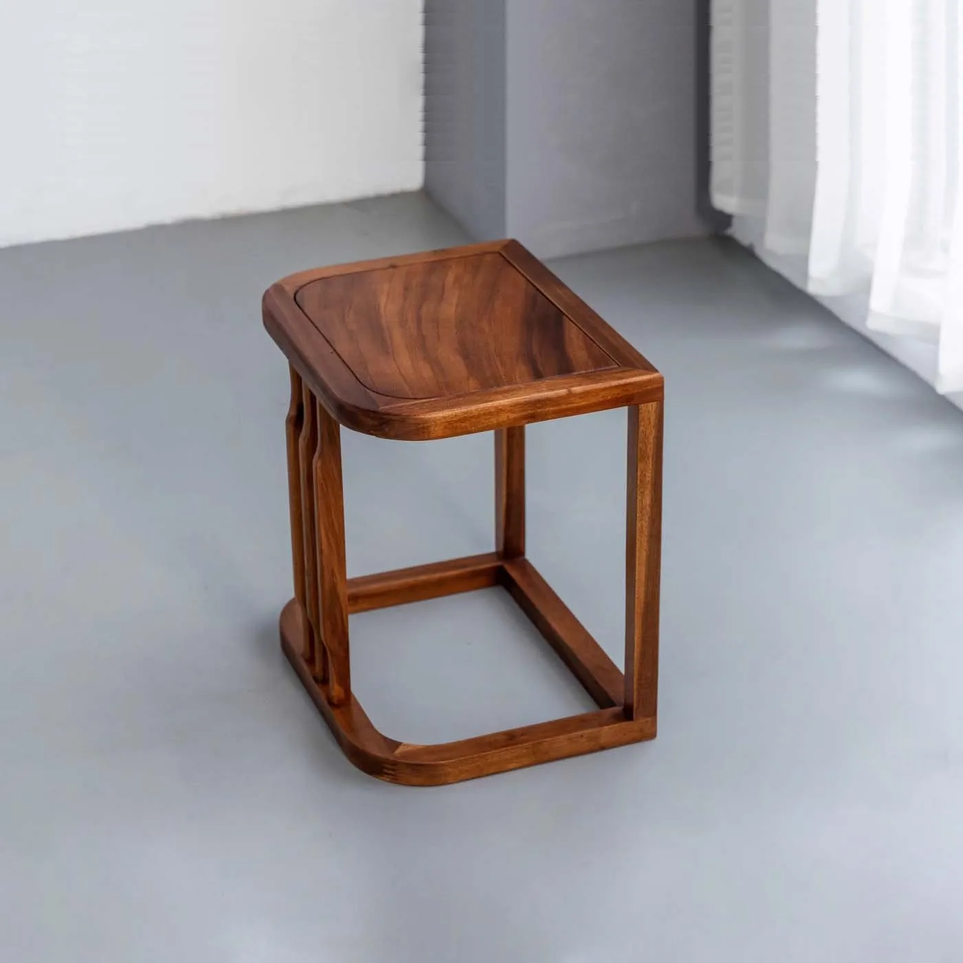 Walnut Mortise Tenon Entryway Bench New Chinese Style Solid Wood Vintage Dining Seat Retro Home Shoe