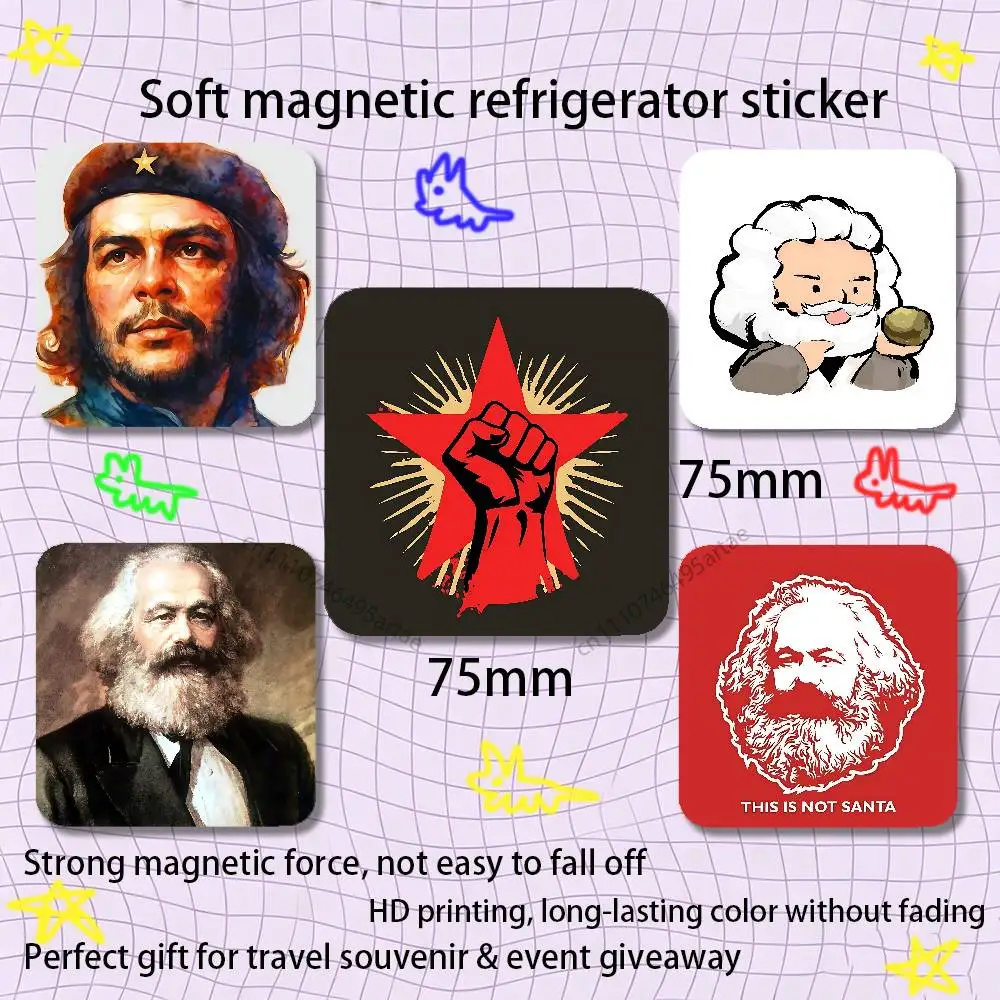 Che Guevara Karl Marx Fridge Magnet Personalized Magnetic Durable Plastic Square Picture Surface Fridge Magnets