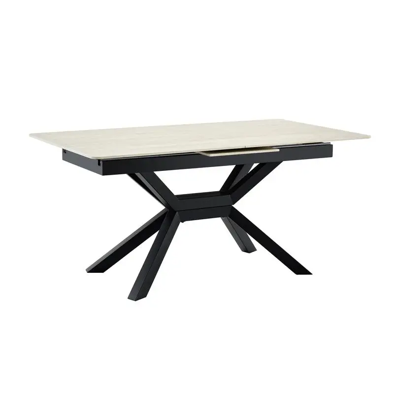 

Современный выдвижной обеденный стол со столешницей из спеченного камня, прямоугольный стол для кухни, столовой, офиса или зоны для завтрака,