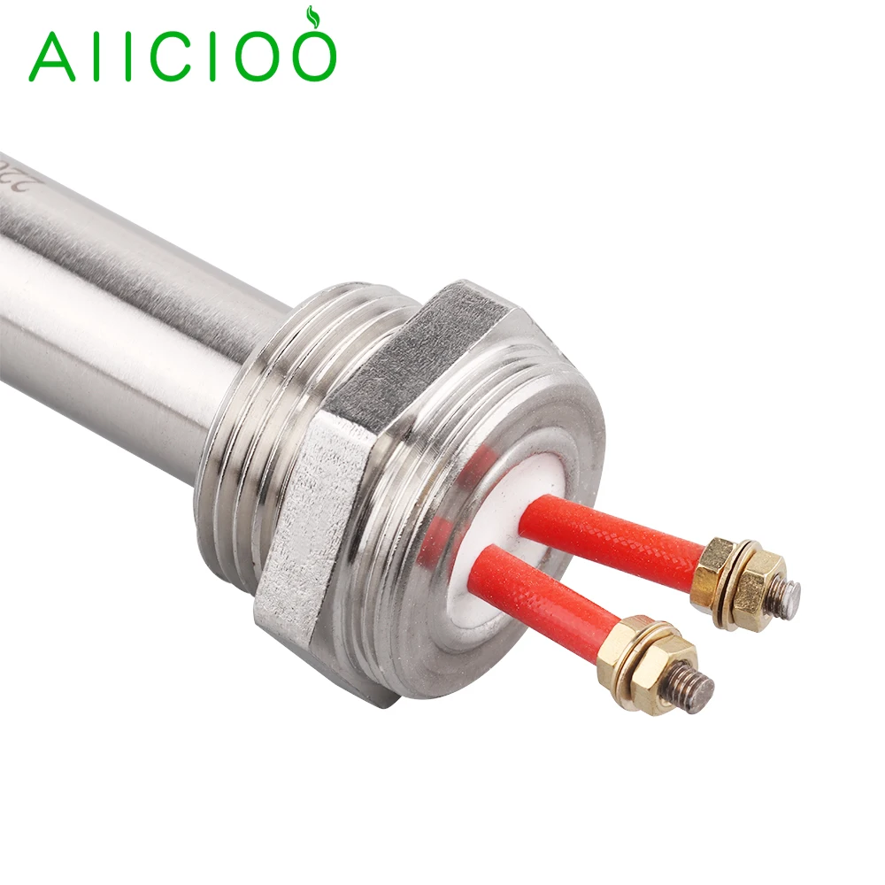 AIICIOO 220V Cartridge Heater AC Immersion Resistance for Water Heater Electric Tubular Pipe 1 inch Heating Element 4000w SUS304