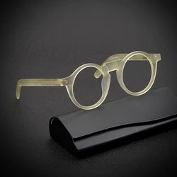 Handmade Acetate Round Eyeglasses Frame Men Women High-end Quality Retro Vintage Circle Glasses Frames Luxury Brand Eyewear Male