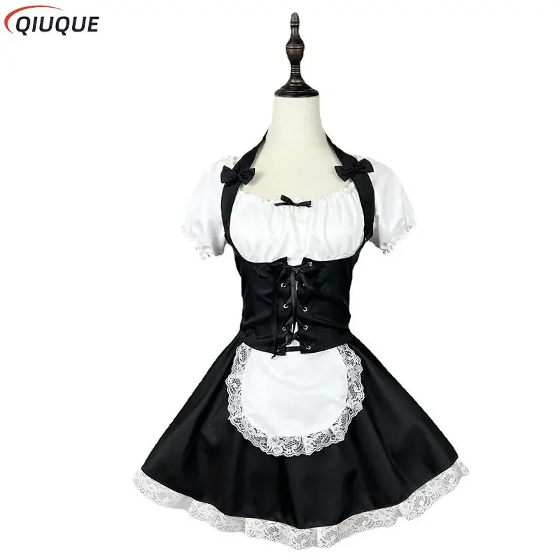 waq74 Women Outfit Lolita Cute Kawaii Maid Black White Tunic Dress Uniform Cosplay Costume S-5XL 2025 New