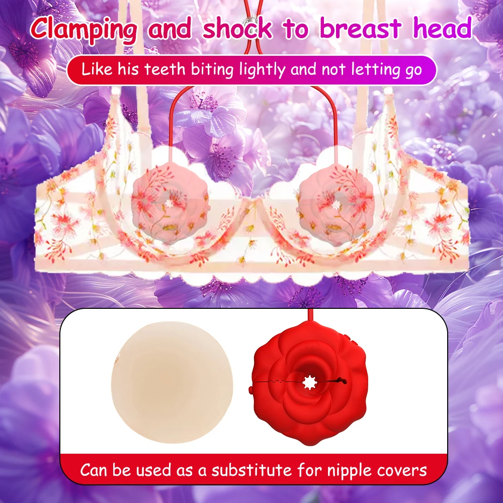 9 يهتز الحلمة كليب مع سلسلة قلادة سيليكون المحمولة قابلة للشحن الحلمة هزاز للإناث الذكور زوجين الجنس لعب الكبار