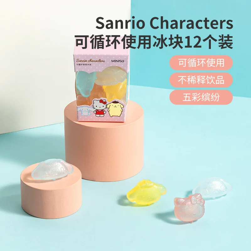 Kawaii Sanrioed Hello Kittys Cinnamoroll Onpompurin Sanriod Accessories Anime Cartoon Reusable Ice Cubes Summer Cold Drink Gifts