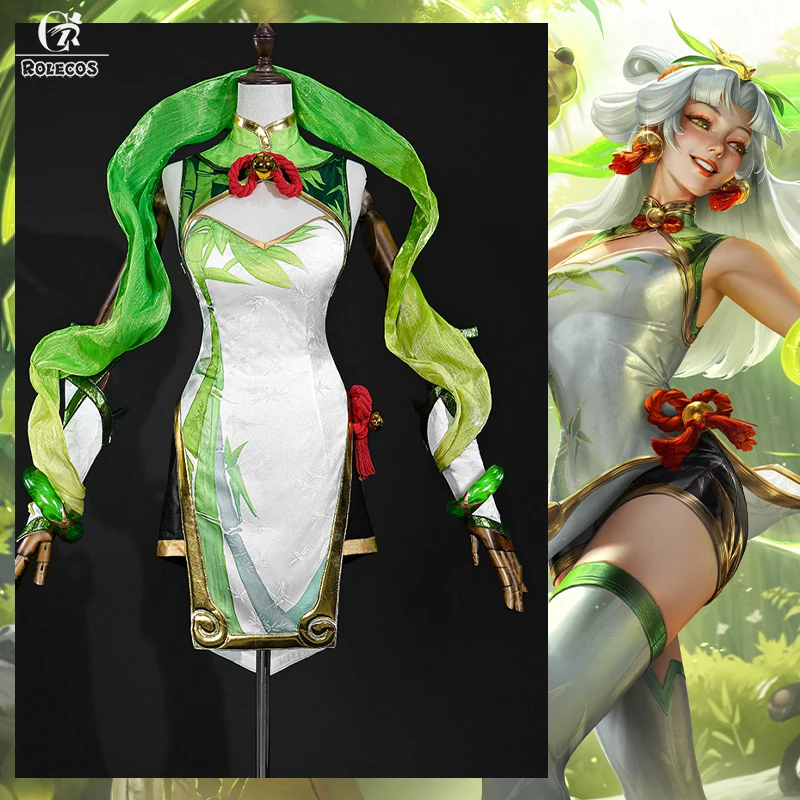 

ROLECOS Game LOL Panda Pal Lux Cosplay Costume Women Halloween Party Suit Luxanna Sexy Cheongsam Style New Skin