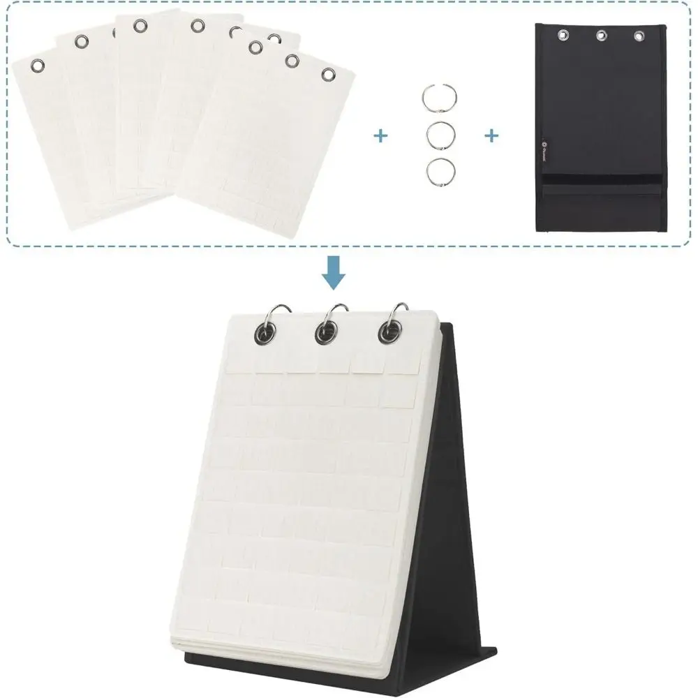 

Practical Felt Pin Display Stand Flip Top Foldable Shoe Charm Holder 5 Pages Large Capacity Badge Display Cases Home Accessory