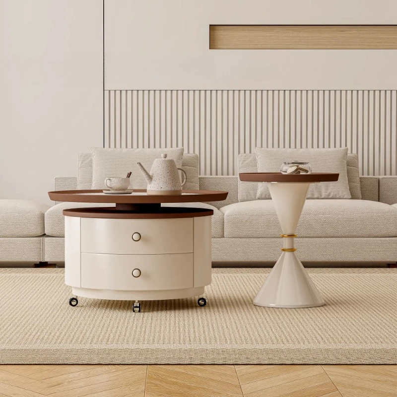 Moving Small Coffee Table Clear Round Simple Nordic Storage Coffee Table Aesthetic Minimalist Mesas Bajas Living Room Furniture