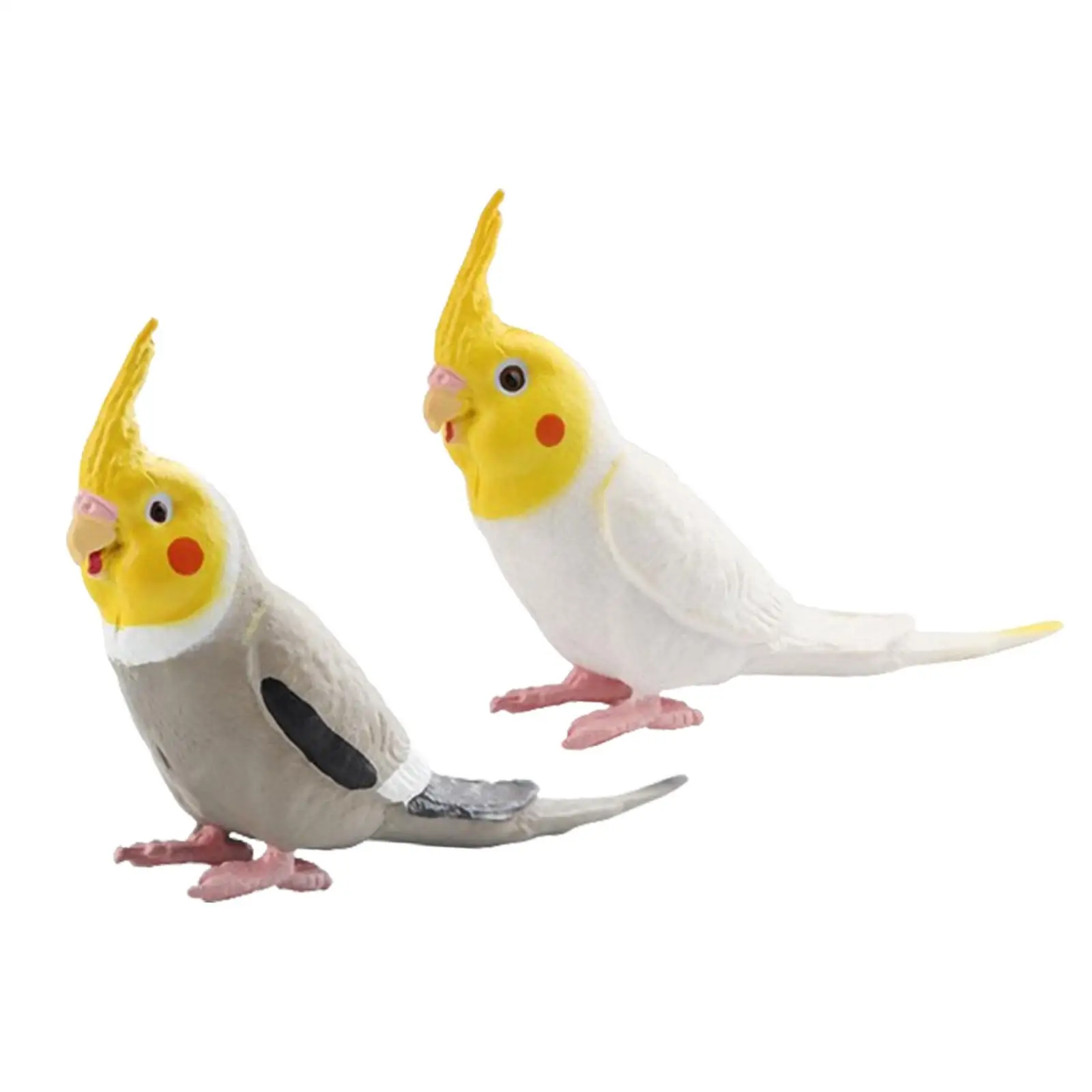 Cockatiel Bird Figurines Bird Animal Sculpture Collection Simulation Parrot for Sand Table Table Decoration Party Living Room