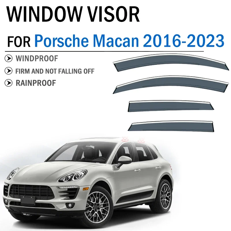 

FOR Porsche MACAN 2014 2015 2016 2017 2018 2019 -2023 Car Window Visors Deflectoe Viso Shade Sun Rain Guard Windows Air Awnings