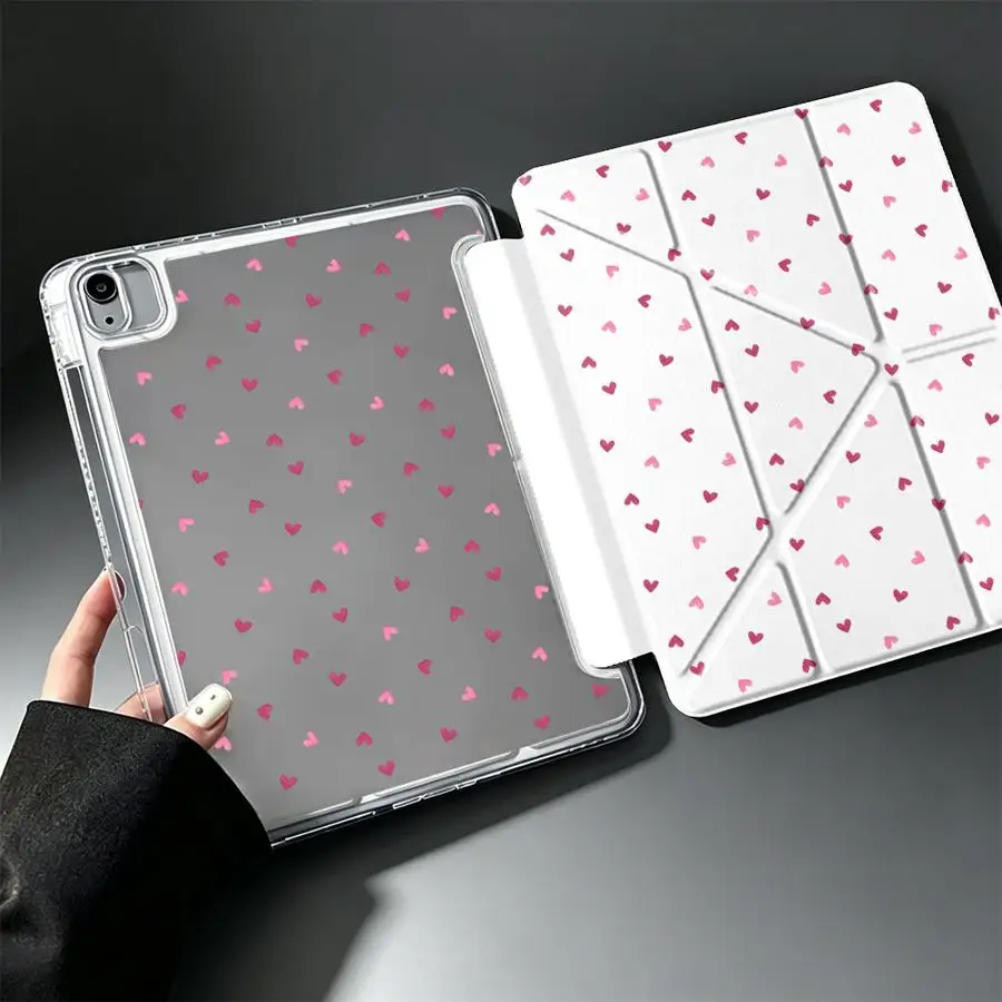 Étui pour tablette rose doux avec emplacement pour stylo pour iPad Mini 7 6 5 10e génération 11e Pro 13 2025 2026 Air 8 M2 M3 3 9e 12e