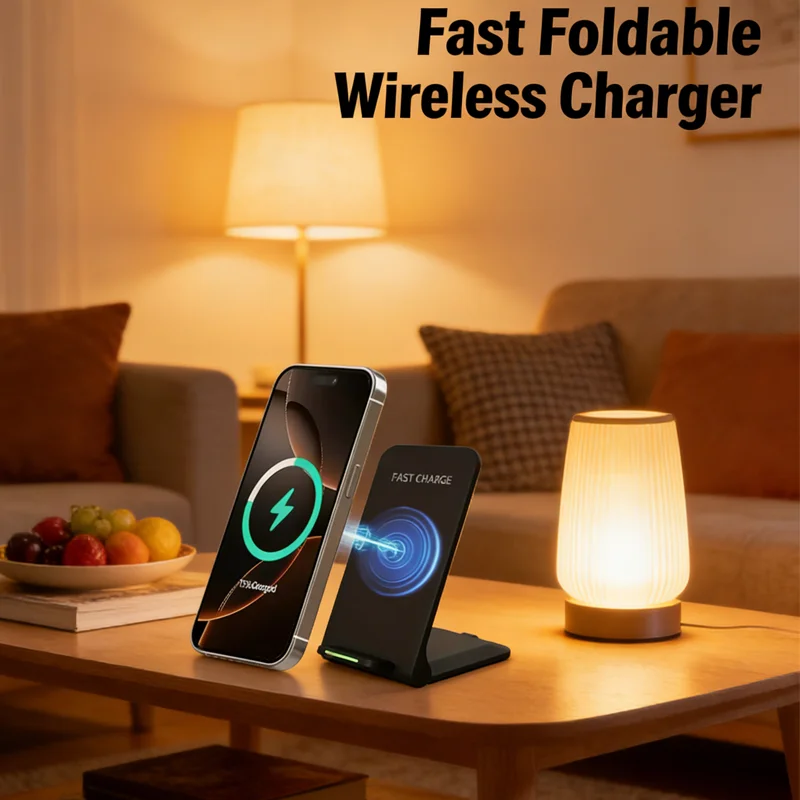 Wireless Charger Stand Pad For iPhone 17 16 15 14 X Pro Max Samsung S24 S23 S22 Xiaomi  Fast Charging Station Phone Holder