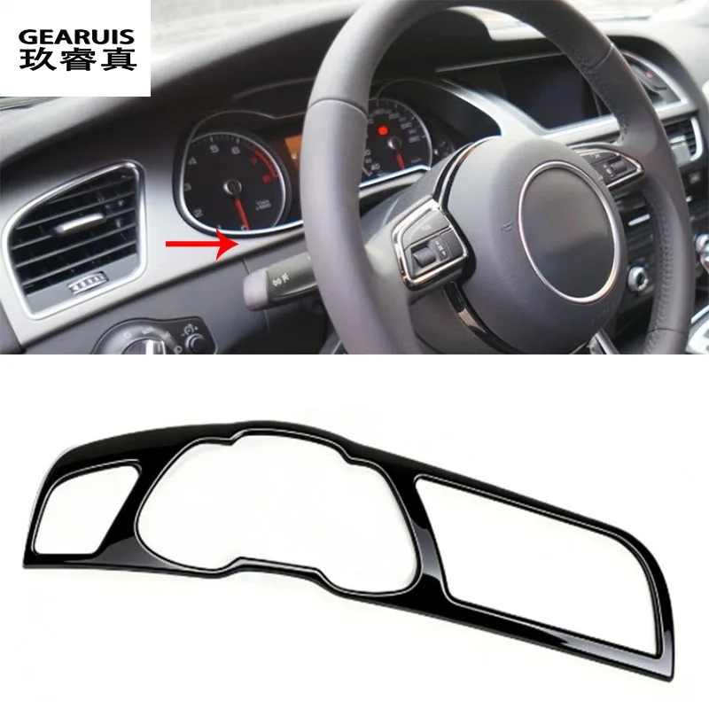For Audi A4 B8 2009-2016 Car instrument dashboard Center Control Navigation warning Switch button Air outlet Frame Sticker Trim - view 5