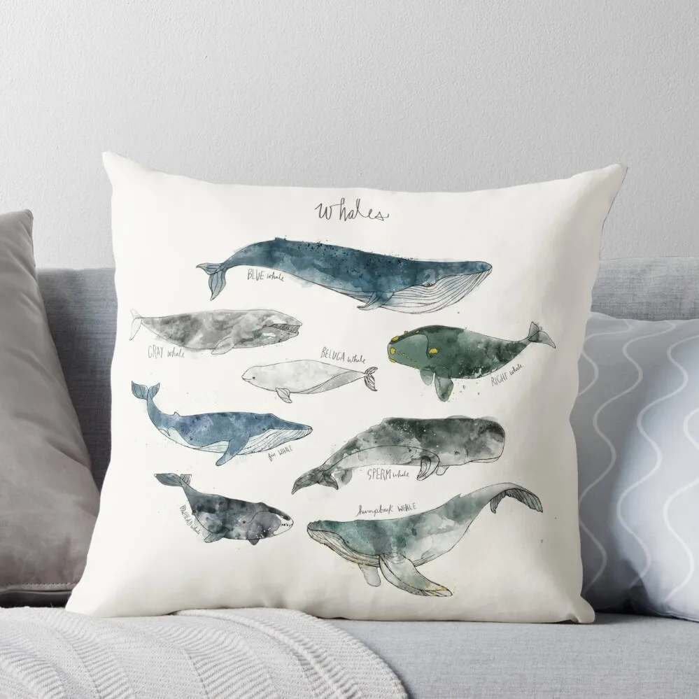 

Whales Throw Pillow Rectangular Cushion Cover Room decorating items