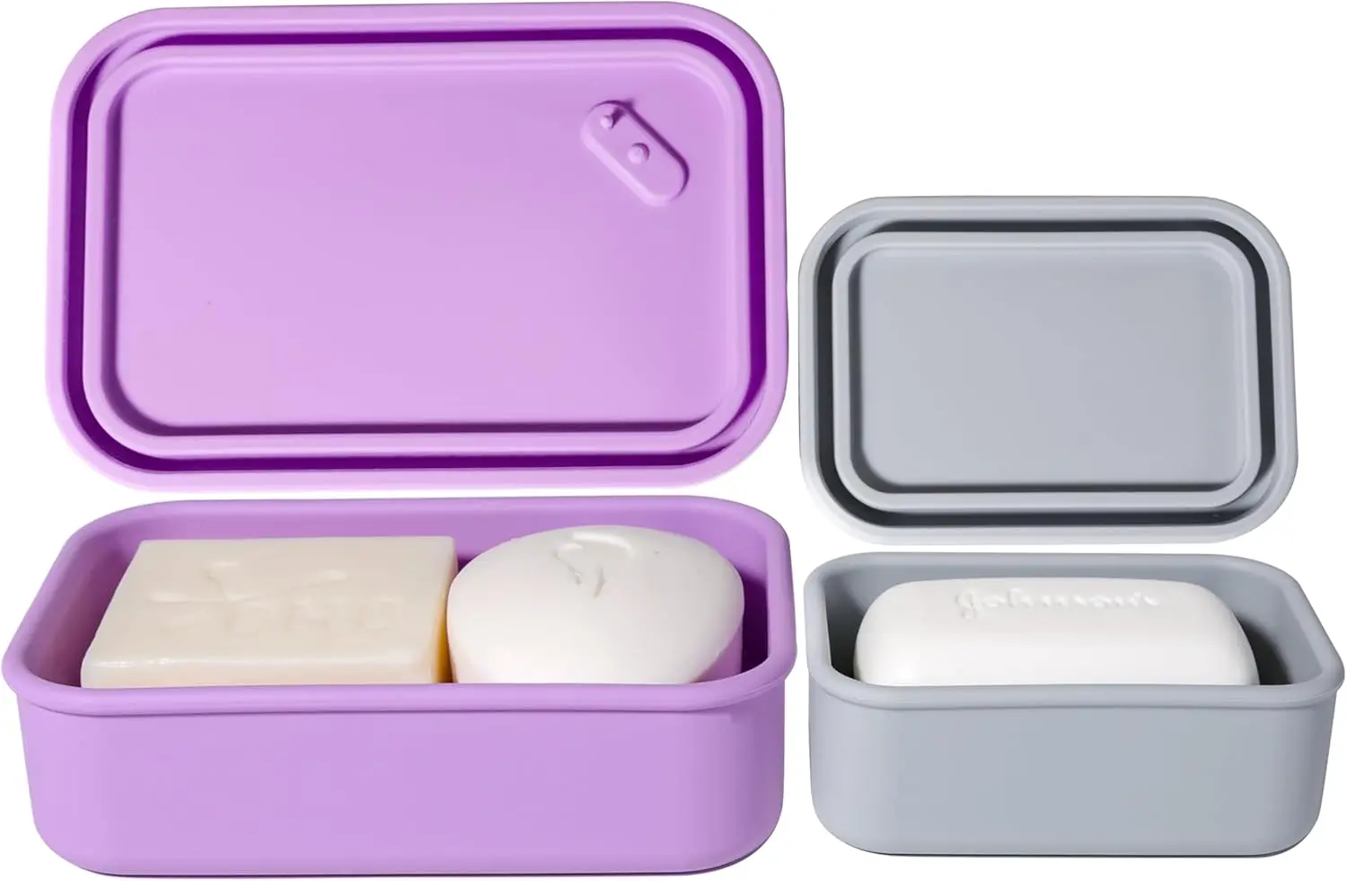 

2PC Portable Leakproof Travel Soap Case, Silicone Soap Container, Compact Travel Holder with Drainage Layer, Camping, Gym, Outdo