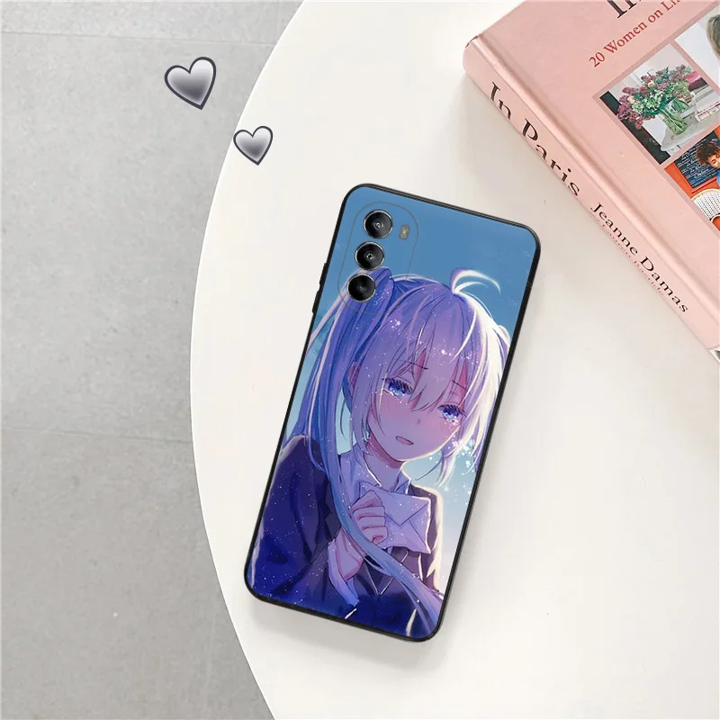 Ultra Thin Black Phone Case for Motorola G9 Edge 20 30 40 G50 G51 G60 G71 G22 G32 G52 G72 G53 G73 Cartoon Sad Tearful Girl Cover