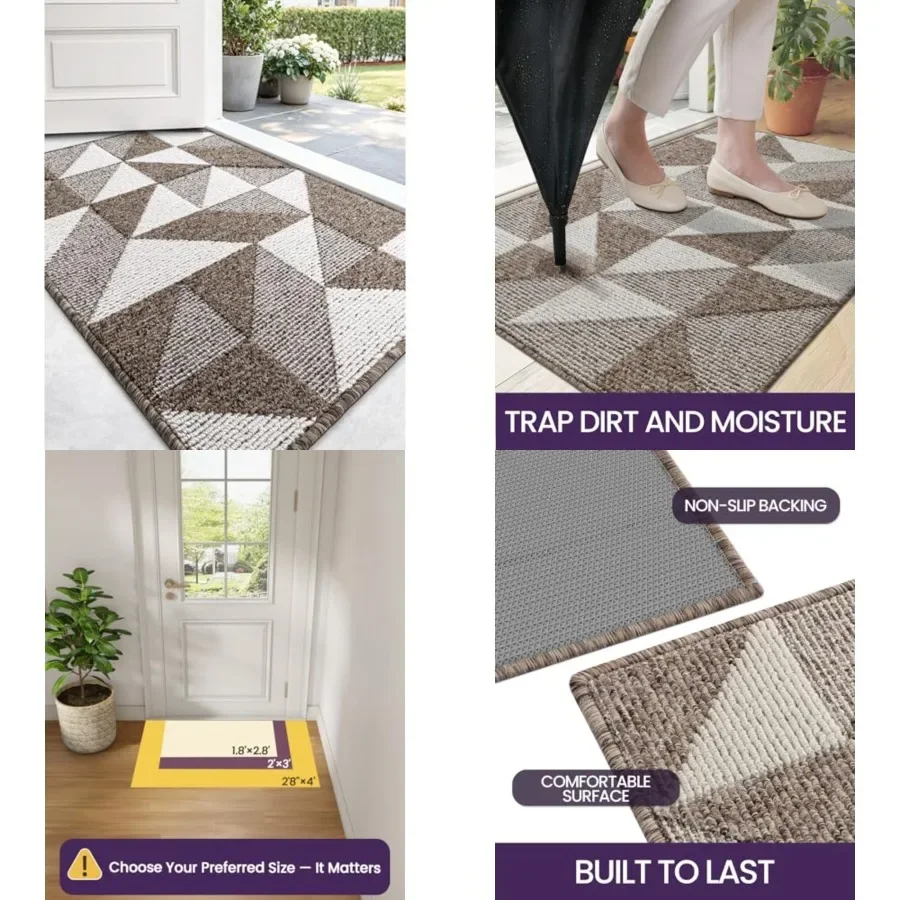 

Front Door Mats for Entryway, 2x3 Non Slip Washable Low-Profile Entry Doormat, Absorbent Resist Dirt Inside Floor Entrance Mat,