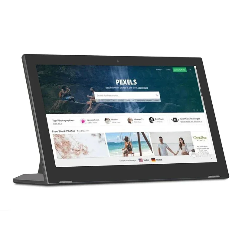 

NEW Android 11 Touch Tablet All in One 10.1 inch Slim Desktop Stand L-Shaped Digital Signage Ordering Meals Table LCD Display