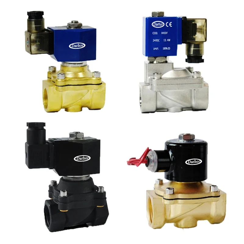 12V 24V 110V 220V ac 2 way brass plastic electric gas air water solenoid valve normally closed normally open