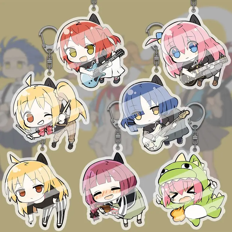 BOCCHI THE ROCK SD Cute Gotoh Hitori Yamada Ryo Kawaii Acrylic Key Chain Keyring Strap Figure Hanging Accessories Keychain