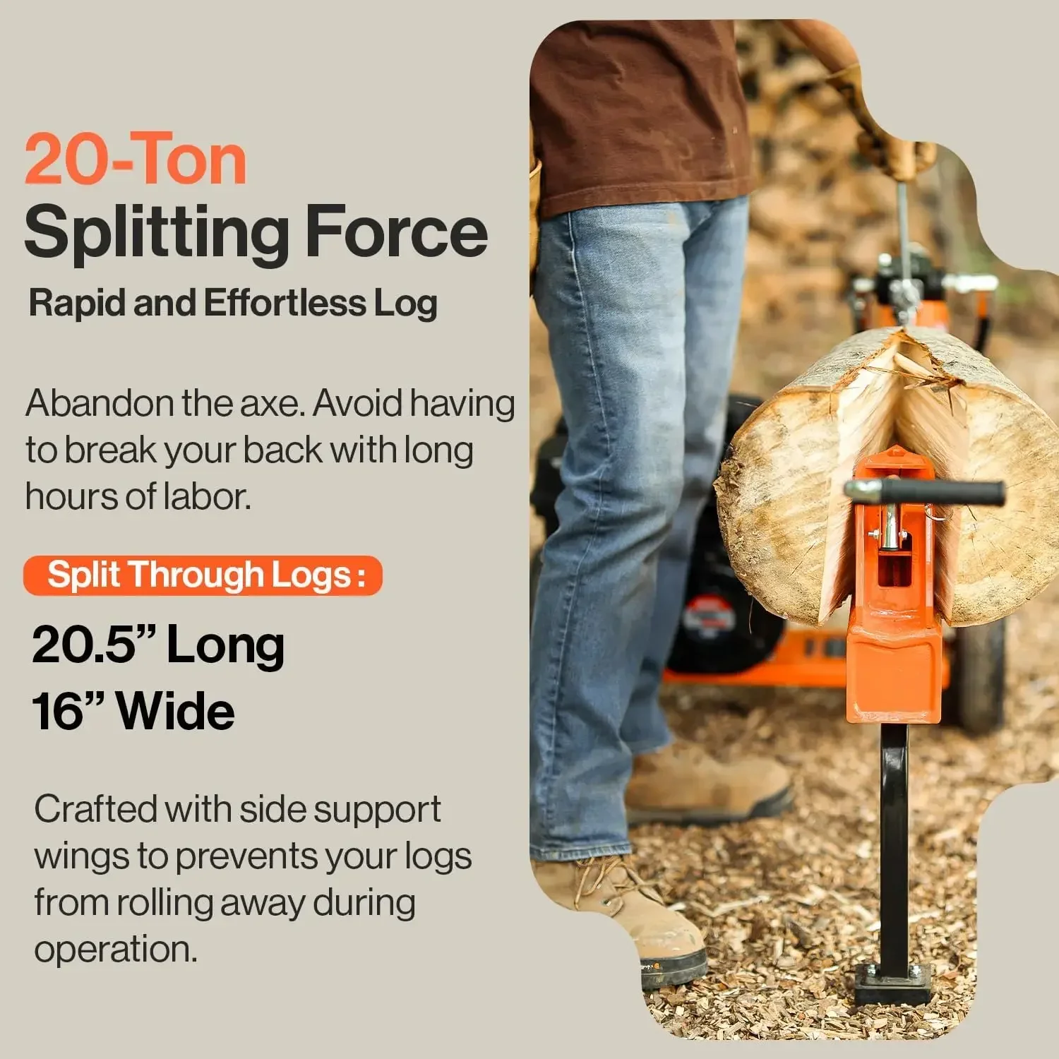 سجل الفاصل المحمولة 20 طن نظام رام الإرجاع التلقائي السريع بوشر والعتاد مضخة 7HP المحرك