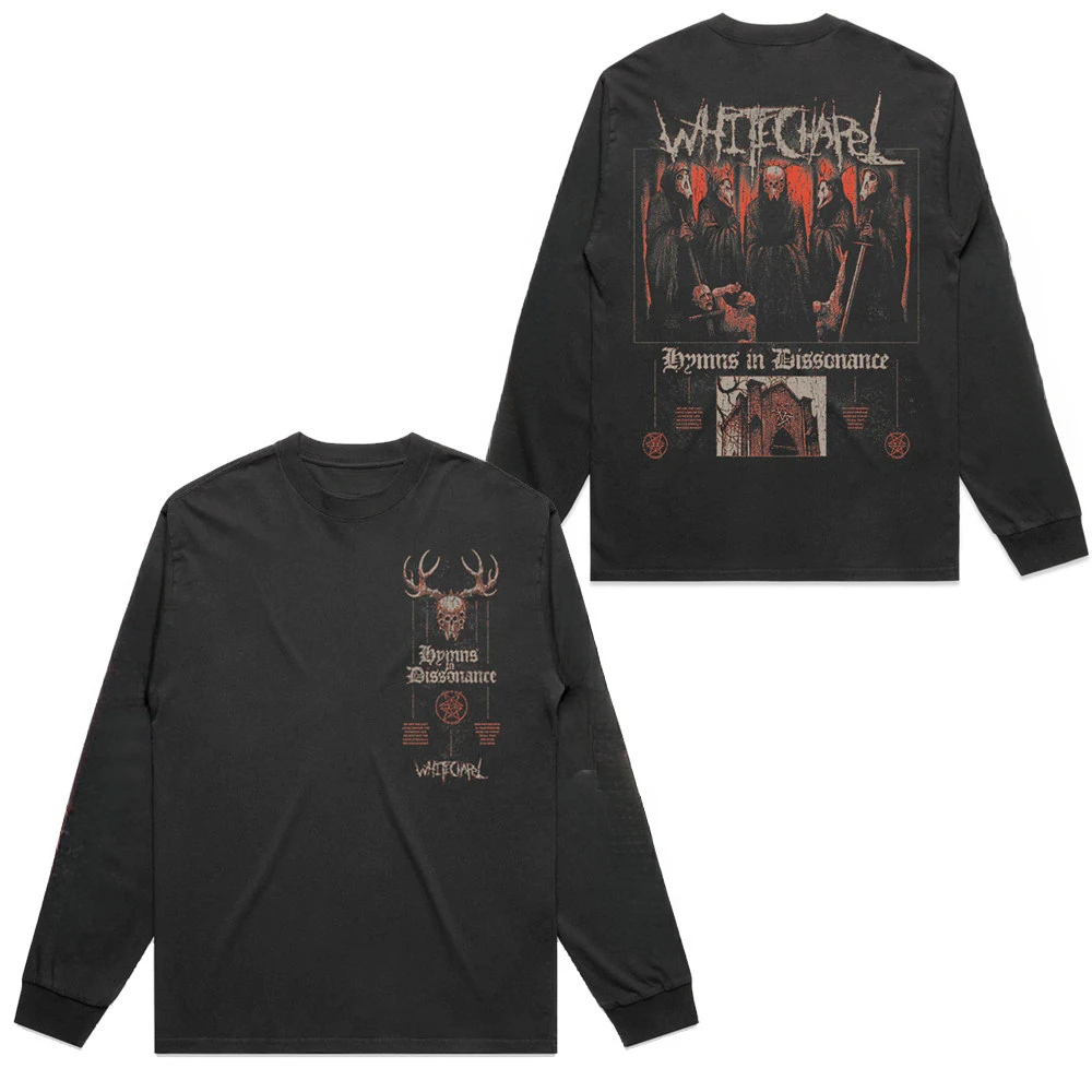 Nova Camiseta de Manga Longa Masculina Casual Retrô Americana Vintage White Chapel Band 2026 - Estilo Rock Solto