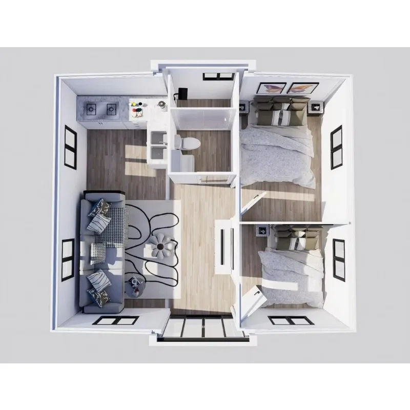Granny Flat Prefabricated Homes 20Ft 40Ft Folding Mobile Shipping Prefab Villa Foldable Expandable Container House Price
