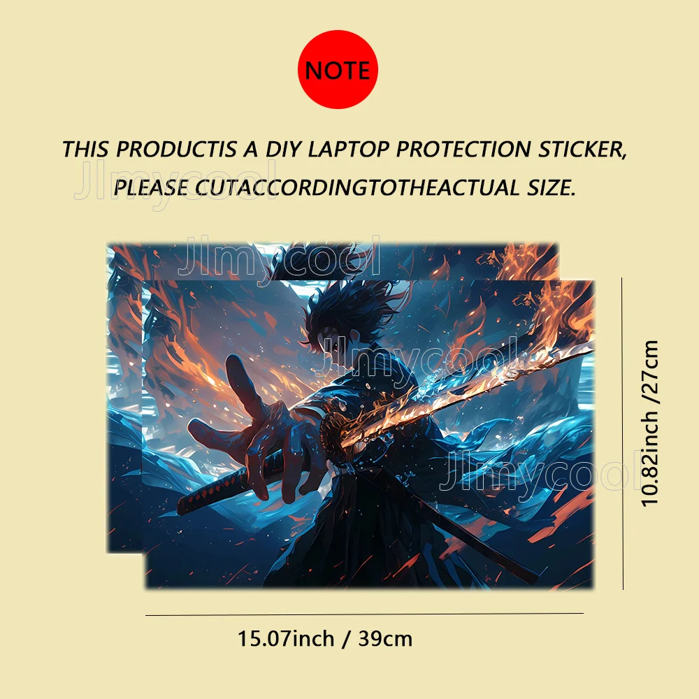 2 Pack Cool Anime Boy Pattern Laptop Art Decal Case Universal Laptop Skin Sticker for Laptop Refrigerator Decor Decal Sticker