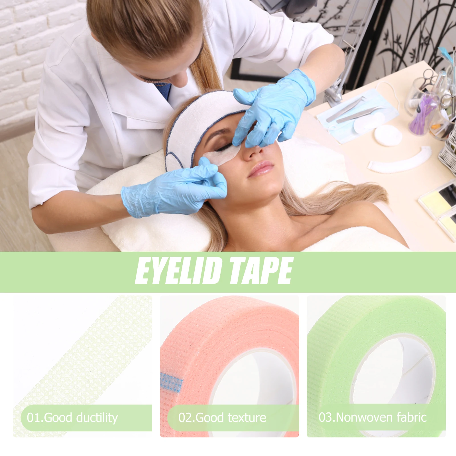 4 لفات من شريط الرموش لملحقات الرموش، شرائط رفع الجفن مريحة للتنفس، أدوات تطعيم مستلزمات التجميل #4