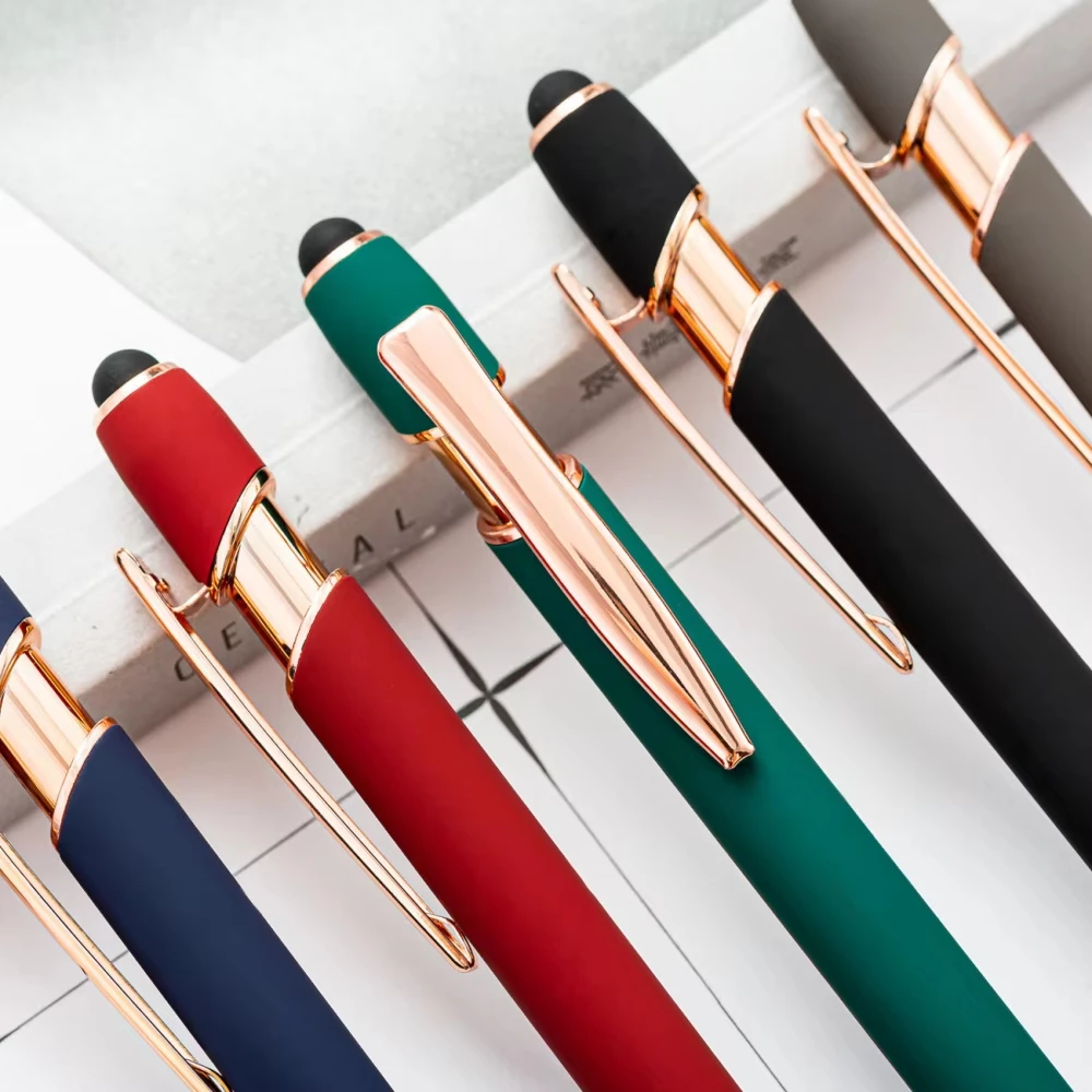 5-10Pieces Ballpoint Pen with Stylus Tip, Metal, 2 in 1 Stylus Ballpoint Pen 1.0 mm Black Ink for Smartphone, Table image 6