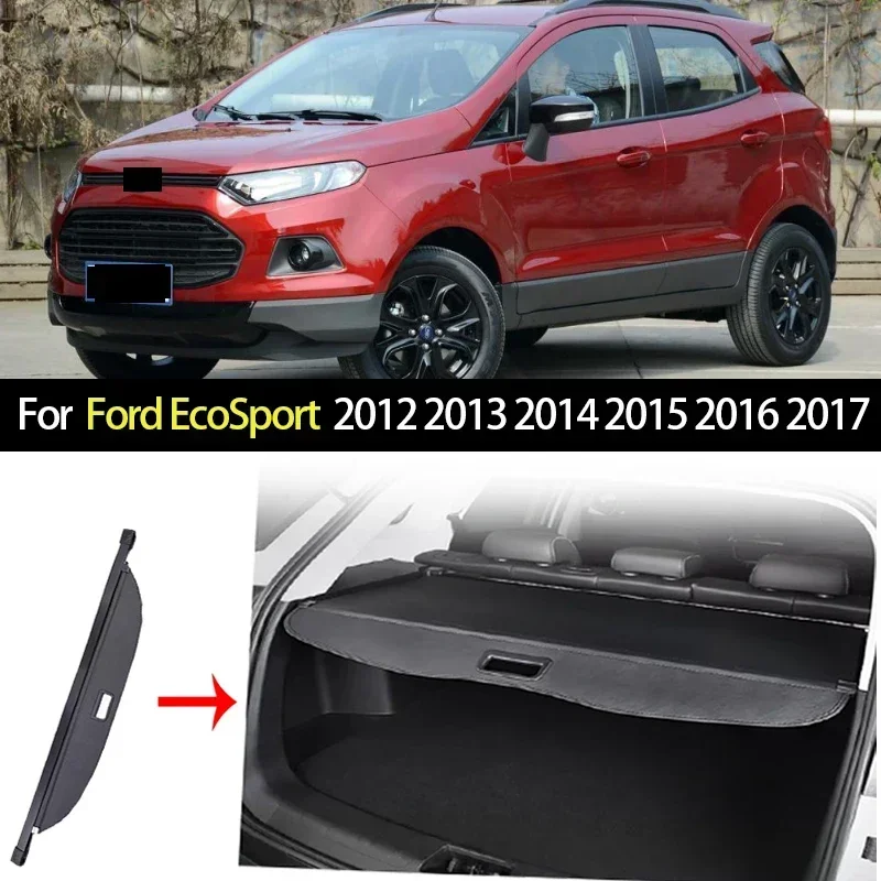 Car Trunk Cargo Cover for Ford EcoSport 2012 2013 2014 2015 2016 2017 Retractable Parcel Rack Waterproof Stable Auto Accessories