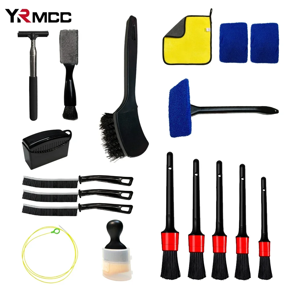 

18/9 PCS Cars Cleaning Tool Kit Car Air Vents Dirt Dust Detailing Brush Towel for Auto Window Glass Cleaning Car Accessories