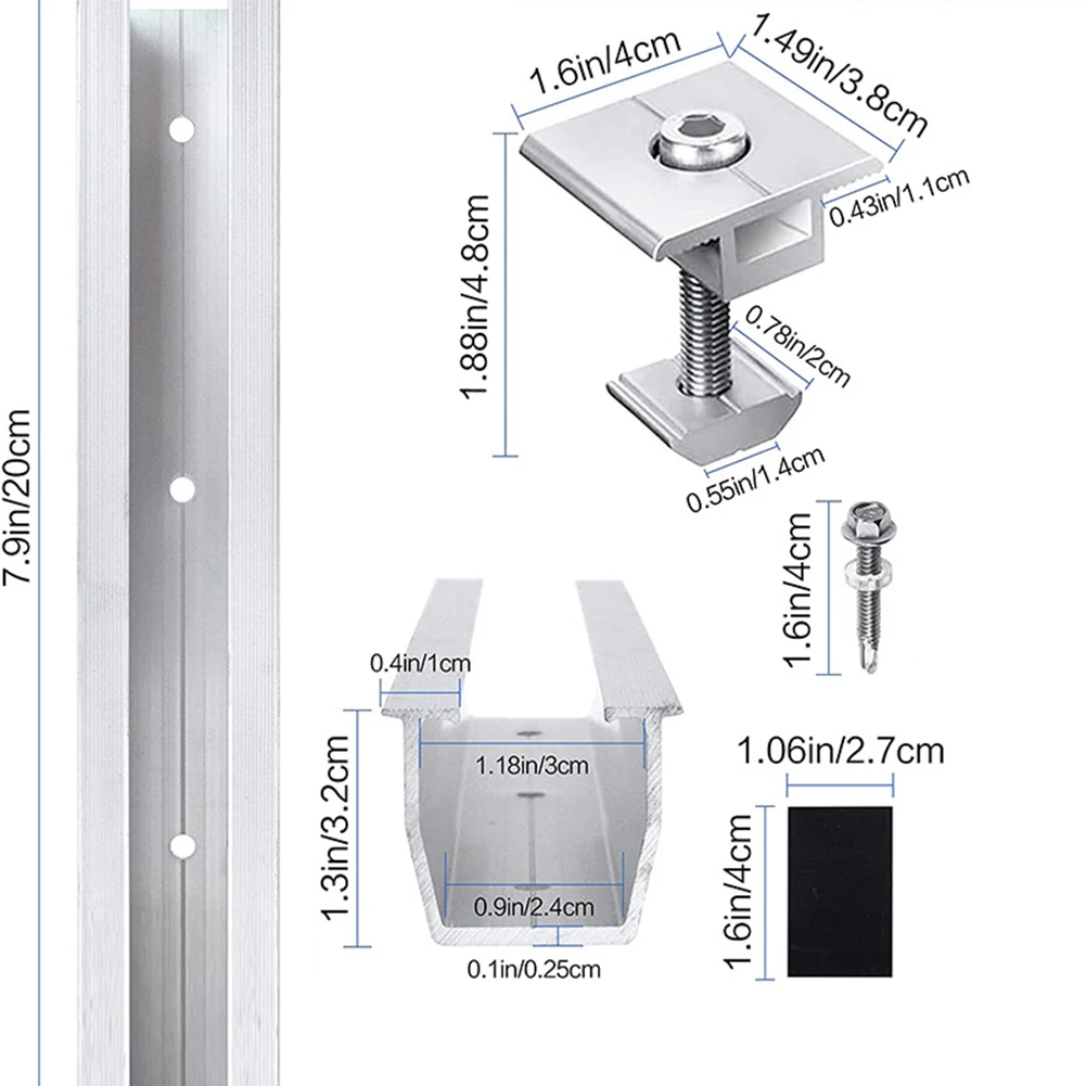 Solar Panel Bracket U Shape Design Aluminum Alloy Bracket Mounting System Photovoltaic Mounting  For Solar Photovoltaic