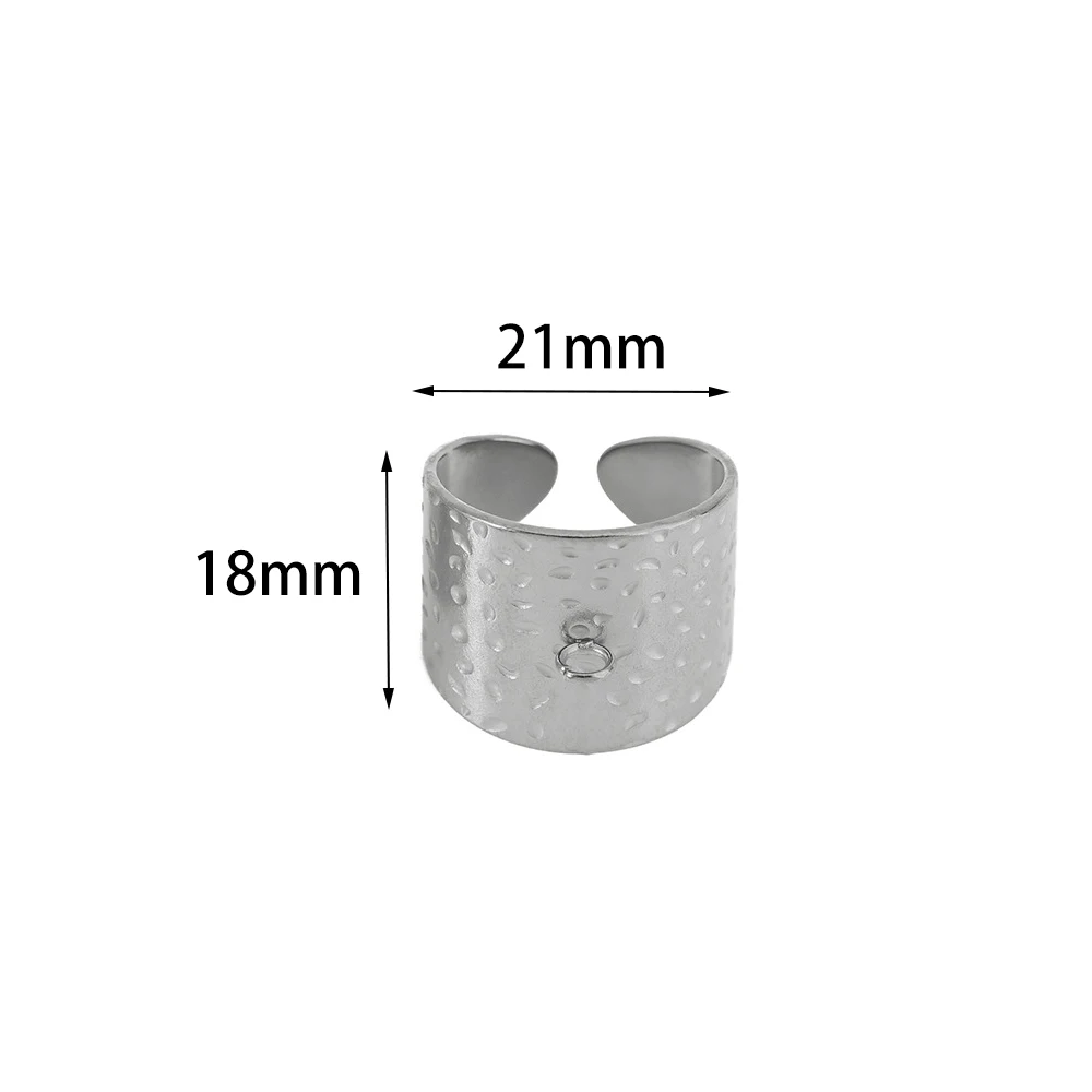 5Pcs Stainless Steel Chunky Wide Rings for DIY Jewelry Making