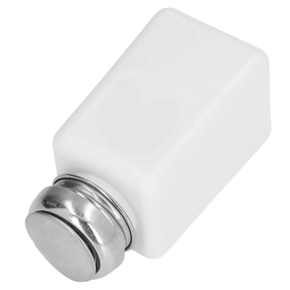 2 pcs 200ml Push Down Alcohol Dispenser White / Blue Press Type Cover ESD Anti Static Bottle Anti-Reflux Pump