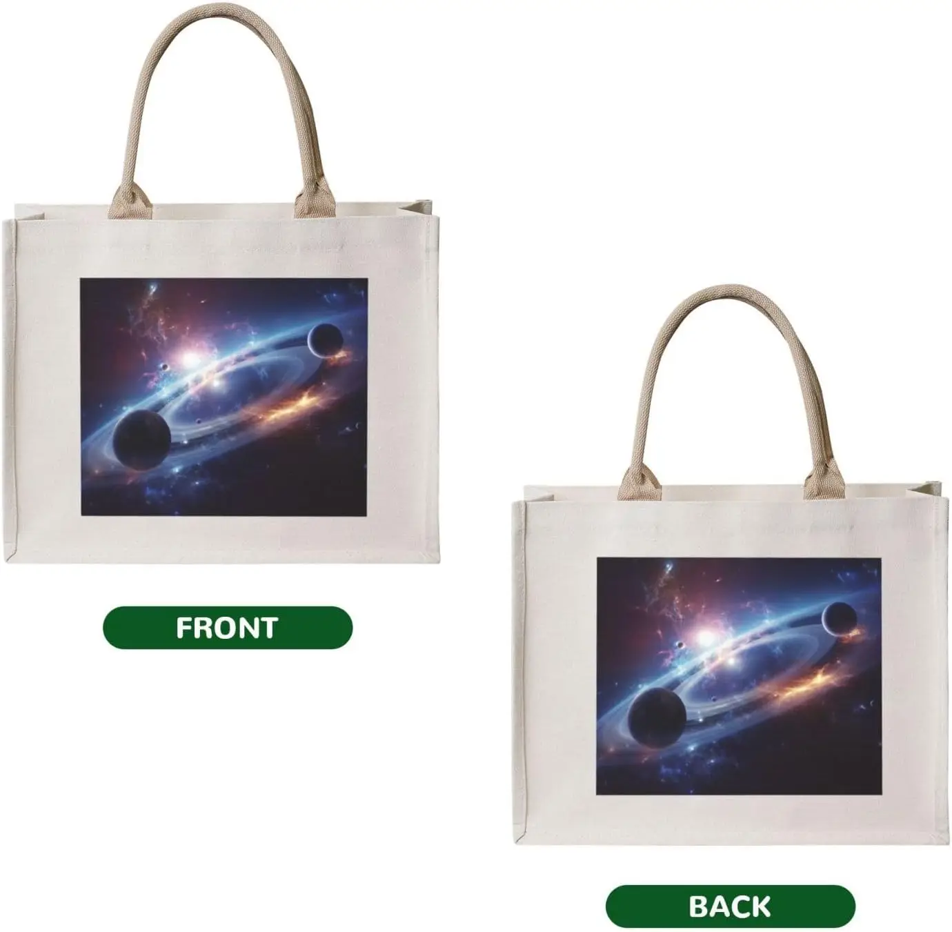 Space Planets printed Canvas Carrying Tote Bag Fashion Handbag Shoulder Shopping Bag