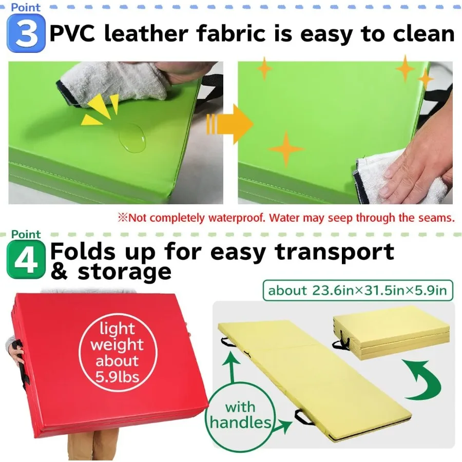 KaRaDaStyle بساط جمباز قابل للطي تمتد الحصير 71x31x2 ممارسة تدريب العضلات اللعب شريط أفقي حصيرة اليوغا الرياضة عازلة للصوت