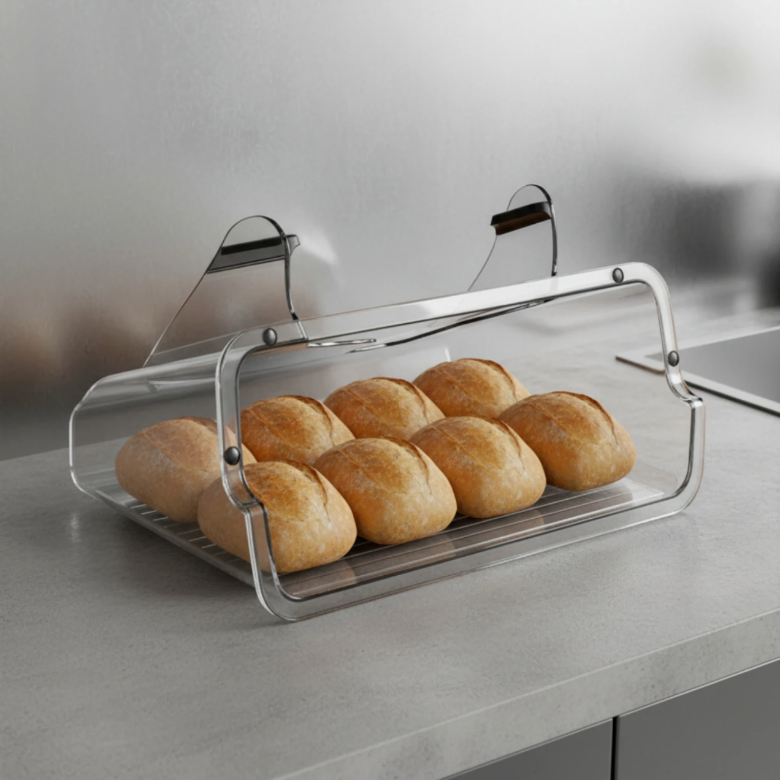 Under-Screen Storage Box with Non-Slip Mat Transparent Under-Screen Organizer Center Console Tray Concealed