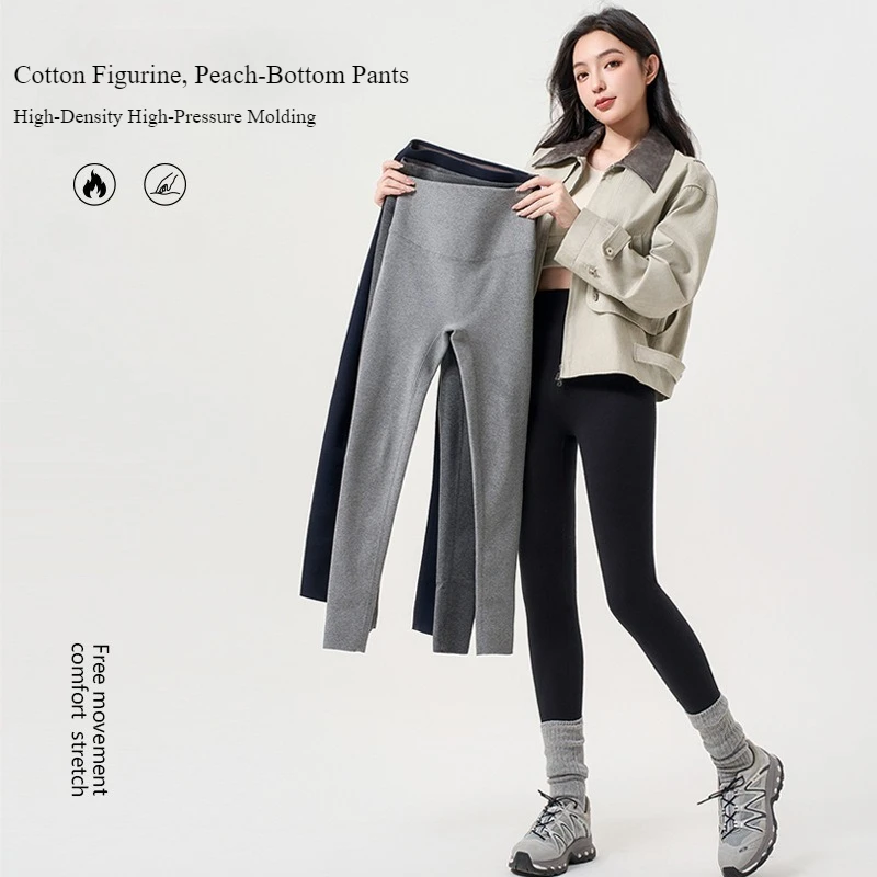 

Ribbed Leggings For Women High Waist Autumn Winter Warm Legging Cotton Fashion Casual Threaded Black Pants Sexy Leggins