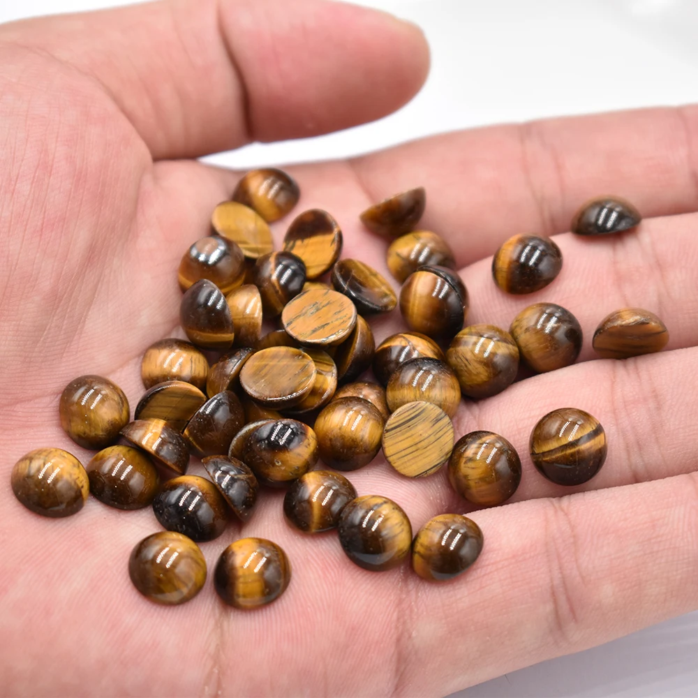 Großhandel 50 Stück/Lot Modische, hochwertige 10mm gemischte runde CAB-CABOCHON Natursteinperlen für Schmuckzubehör, kostenloser Versand – Detail 33