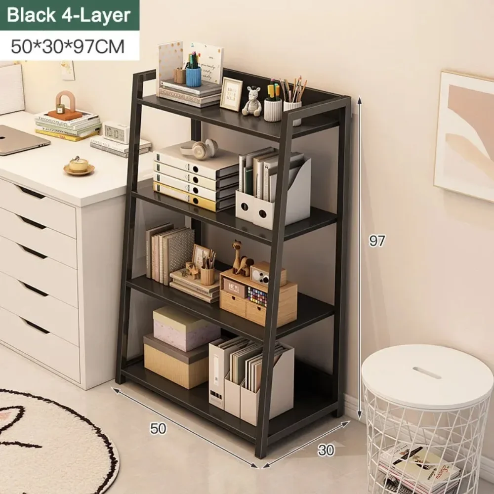 Open Bookcase Multi Story Trapezoidal Shelves With Drawers Living Room Bookshelf Outdoor Flower Rack Display Storage Cabinet