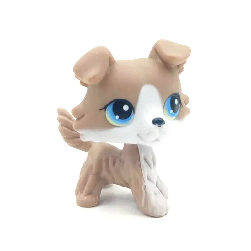 Rare Old original Animal littlest pet shop toy Bobble head dog #67 grey & white collie with blue eyes real rare anime toy lps