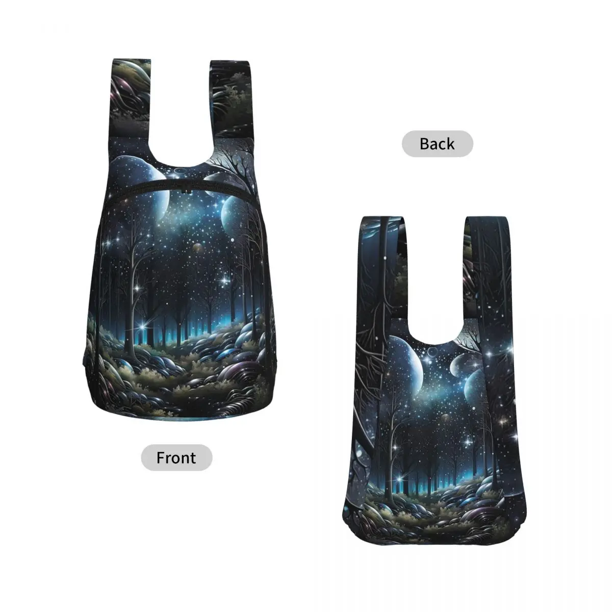 Magical Forest.Forest At Night Backpack Student Storage BookBag Children School Bag Laptop Shoulder Bags for Boys Girls