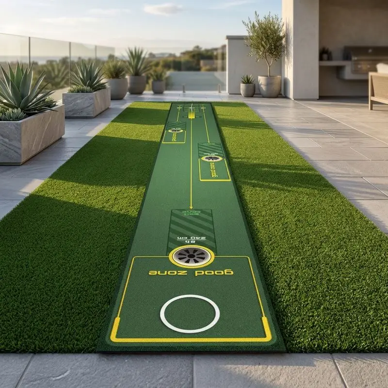 VIKAMA Outdoor Golf Putting Training Mat Good Zone Design Non Slip Portable Floor Mat Mens Gift Patio Home Decor