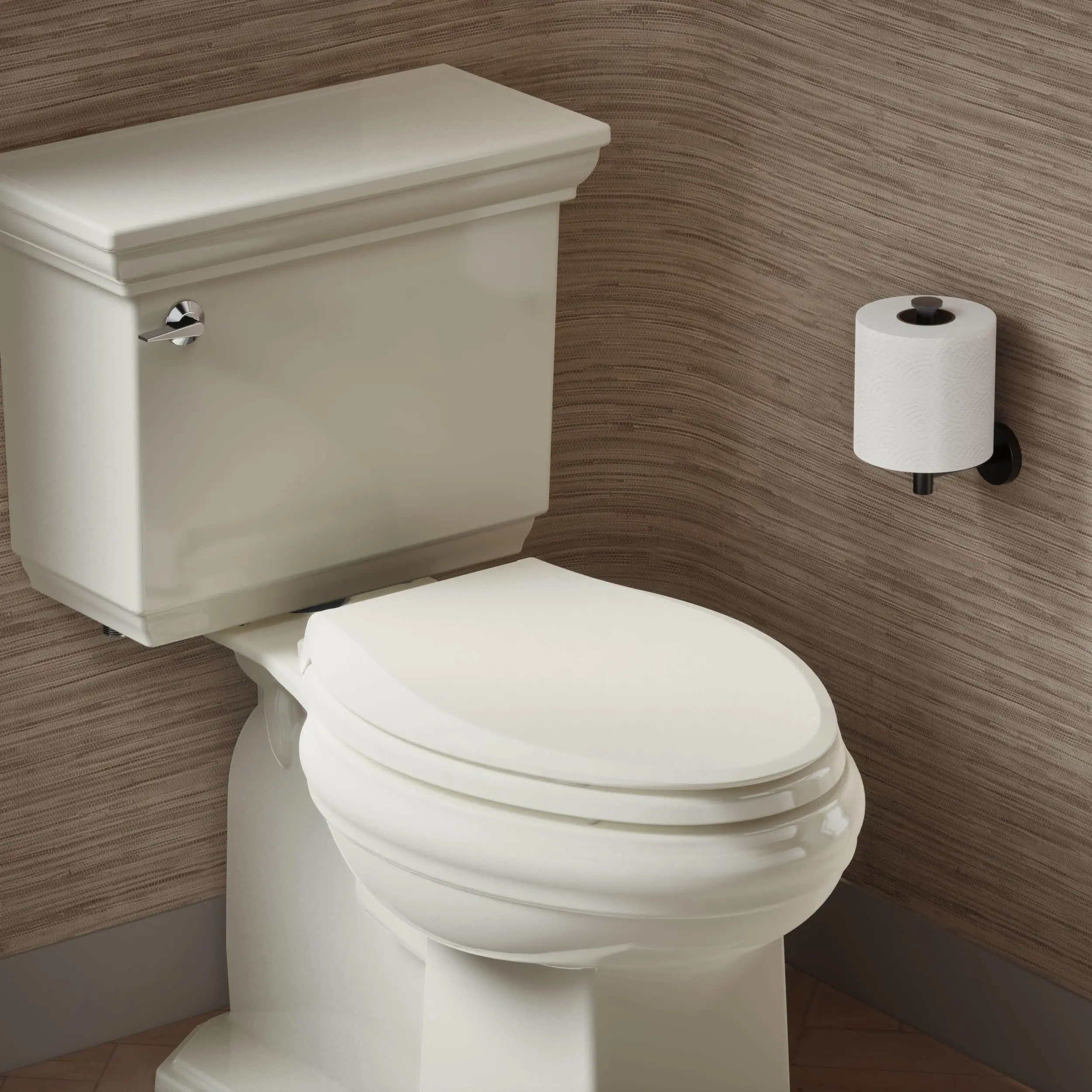 4636-RL-96 Cachet Elongated Toilet Seat Slow Close t Close, Toilet Seat Quiet Lid, Contoured Grip-Tight Bumpers