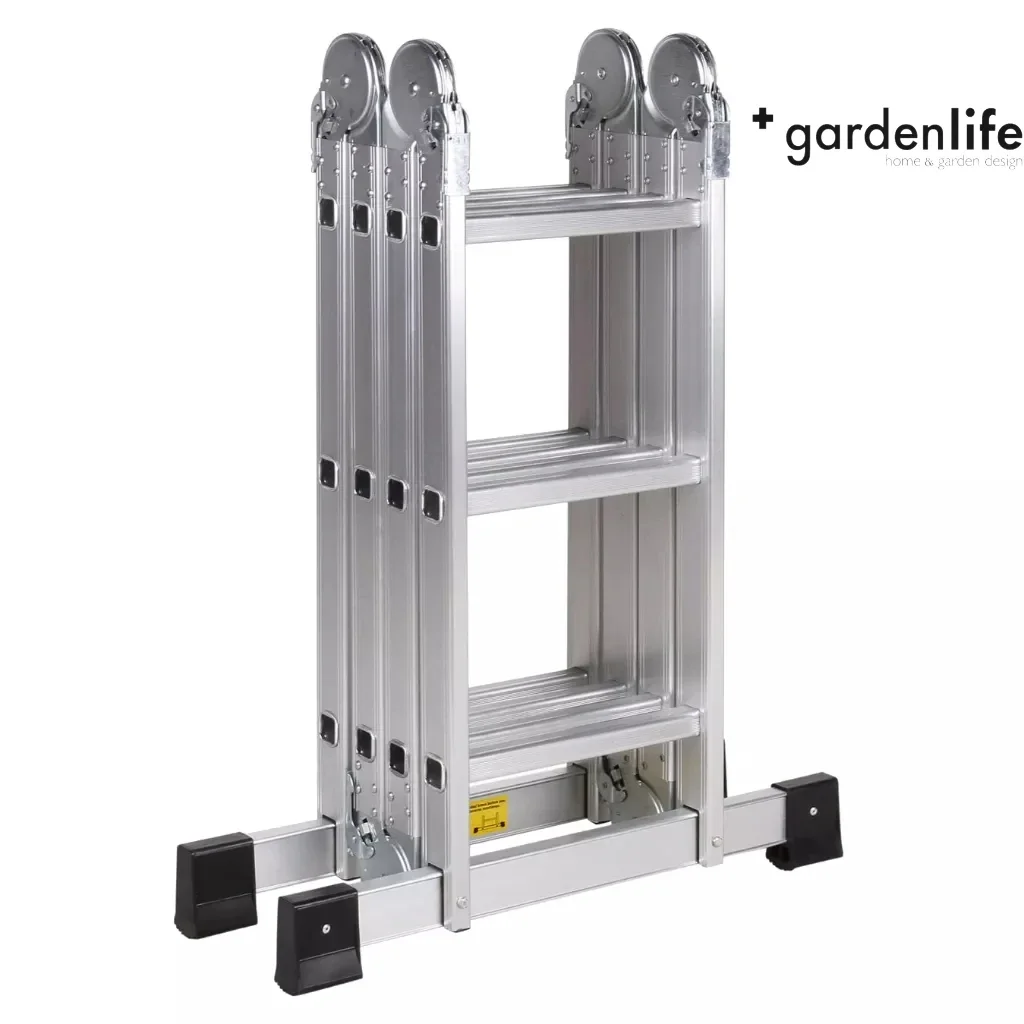 12-Step Aluminum Articulated Ladder 3,50 Meters 4x3 Multifunctional Height